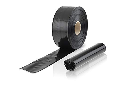 WPTrading - 1 x Rolle Schlauchfolie 100 mm x 250 lfm (100my) Schwarz - LDPE-Folie als spezielle Beutel Verpackung lebensmittelecht - Individuelle Flachbeutel Folien Verpackung für Lebensmittel von WPTrading