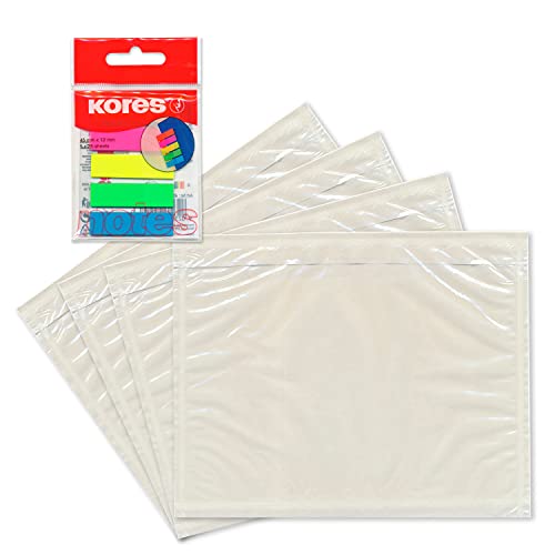 WPTrading - 250 x Lieferscheintaschen 225 x 165 mm in DIN C5 Transparent inkl. 125 Page-Marker in 5 Farben - Dokumenten-Taschen selbstklebend, lang, blanko - Begleitpapiertaschen für Versand WPTrading - 250 x Lieferscheintaschen 225 x 165 mm in DIN C5 Transparent inkl. 125 Page-Marker in 5 Farben - Dokumenten-Taschen selbstklebend, lang, blanko - Begleitpapiertaschen für Versand von WPTrading