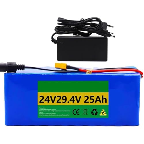 E-Bike Batterie 24V 25.2V 29.4V,Li-Ionen Batterie 8Ah 10Ah 12Ah 15Ah 18Ah 20Ah 25Ah Ebike Akku,Für 100W 200W 300W 400W 500W Motor,Mit 42V Ladegerät Eingebauter BMS(XT60,29.4V 18AH) von WPXXXW