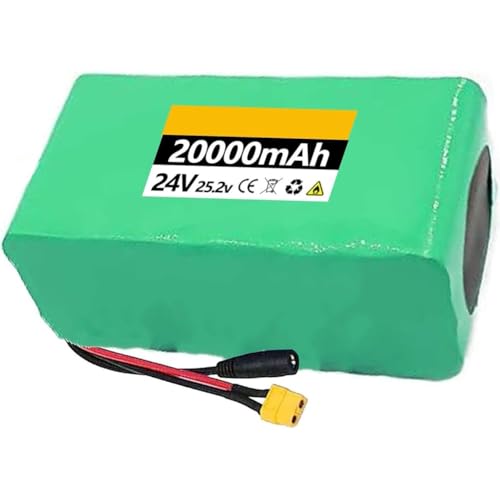E-Bike Batterie 24V Li-Ionen-Batterie Mit Ladegerät Eingebauter BMS Wasserdichter PVC-Akku,24V 25.2V 8AH 10Ah 15Ah 20Ah Batterie De Velo Électrique,Für 200W ~500W Motor(XT60,15AH) von WPXXXW