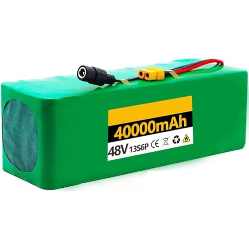 E-Bike Batterie 36V 48V 20Ah 30Ah 40Ah Li-Ionen Batterie,Mit Ladegerät,Mit 42V Ladegerät Eingebauter BMS Wasserdichter PVC-Akku,Für 250W 400W 500W 800W 1000W Motor(XT60,36V 40AH) von WPXXXW