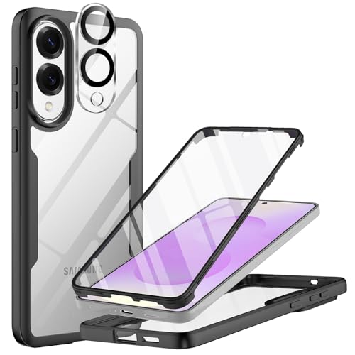 Hülle Kompatibel für Samsung Galaxy S25 Edge Hülle und Kameraschutz Ganzkörper Eingebauter Glas Displayschutzfolie 360 Grad Schutzhülle Transparent Handyhülle, Schwarz Hülle Kompatibel für Samsung Galaxy S25 Edge Hülle und Kameraschutz Ganzkörper Eingebauter Glas Displayschutzfolie 360 Grad Schutzhülle Transparent Handyhülle, Schwarz von WQRTYJK