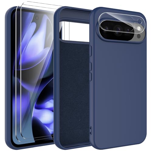 WQRTYJK 4-in-1 Kompatibel mit Google Pixel 10 Pro XL Hülle mit 2 Stück Schutzfolie und 1 Stück Kameraobjektivschutz, Soft Mikrofaserfutter Handyhülle Kratzfest stoßfeste Schutz Case - Mitternachtsblau WQRTYJK 4-in-1 Kompatibel mit Google Pixel 10 Pro XL Hülle mit 2 Stück Schutzfolie und 1 Stück Kameraobjektivschutz, Soft Mikrofaserfutter Handyhülle Kratzfest stoßfeste Schutz Case - Mitternachtsblau von WQRTYJK