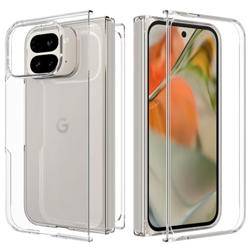 WQRTYJK Crystal Clear Hülle für Google Pixel 9 Pro Fold [Anti-Vergilbung] Dünn Hart PC Handyhülle Cover [Rückseite und Vorne] Anti-Gelb Kratzfest Schutz Case für Google Pixel 9 Pro Fold 5G Transparen von WQRTYJK