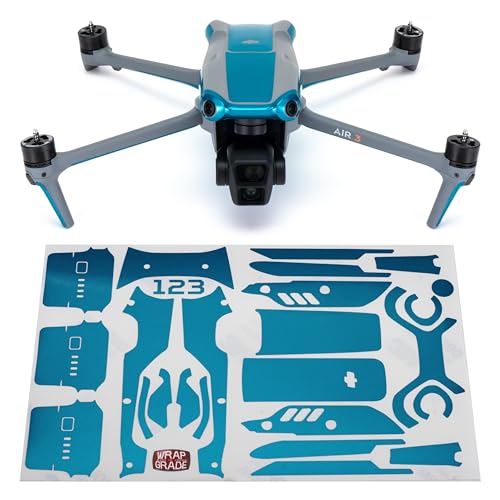 WRAPGRADE Skin Kompatibel mit DJI Air 3 | Accent Color (CARIBBEAN BLUE) von WRAPGRADE