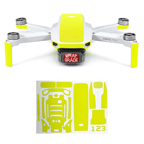 WRAPGRADE Skin kompatibel mit DJI Mavic Mini | Accent Color (NEON YELLOW) von WRAPGRADE