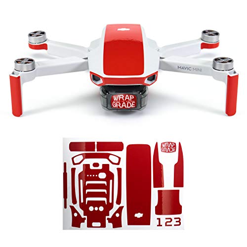 WRAPGRADE Skin kompatibel mit DJI Mavic Mini | Accent Color (SUPER RED) von WRAPGRADE