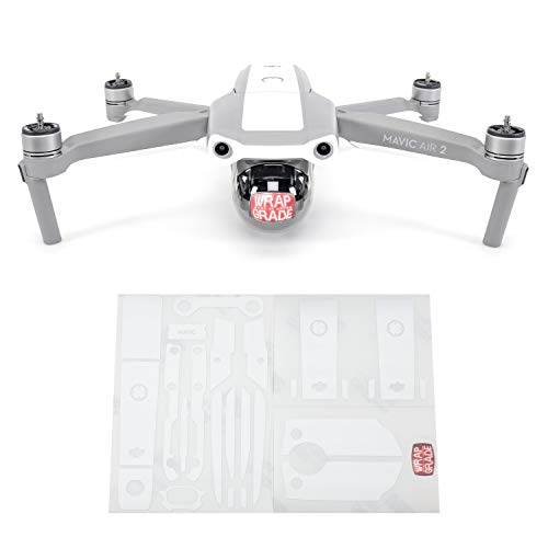 Wrapgrade Skin kompatibel mit DJI Mavic Air 2 | Accent Color B (Racing White) von WRAPGRADE