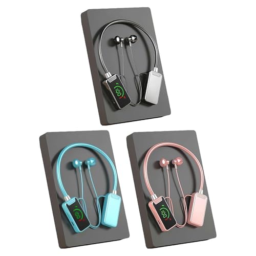 Wireless Soundkarte Live Streaming Ohrhörer, Wireless Soundkarte Live Broadcasting und Audio Editing Ohrhörer, Wasserdicht Wireless Nackenbügel Bluetooth Kopfhörer mit Display zum Singen von WRIBZD