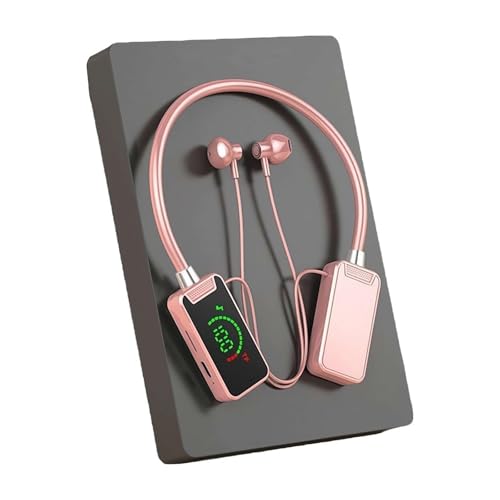 Wireless Soundkarte Live Streaming Ohrhörer, Wireless Soundkarte Live Broadcasting und Audio Editing Ohrhörer, Wasserdicht Wireless Nackenbügel Bluetooth Kopfhörer mit Display zum Singen von WRIBZD