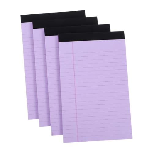 WRITWAA 4 Stück Notizbuch eng Reisende Pukka Büro Unterlage legal merkzettel Notizblock notizzettel Notizheft schreibheft Pads Notizbücher Notizbilder Notepad abreißen Papier Violett von WRITWAA