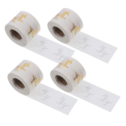 WRITWAA 4Rollen Selbstklebende Aufkleber Transparente Etiketten für Hochzeiten und Kleinunternehmensverpackungen WRITWAA 4Rollen Selbstklebende Aufkleber Transparente Etiketten für Hochzeiten und Kleinunternehmensverpackungen von WRITWAA