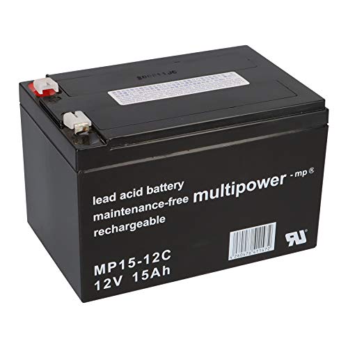 Multipower Blei-Akku MP15-12C Pb 12V 15Ah zyklenfest, ELEKTROFAHRRAD GOLFCADDY Scooter Elektromobil ZYKLENTYP von WSB