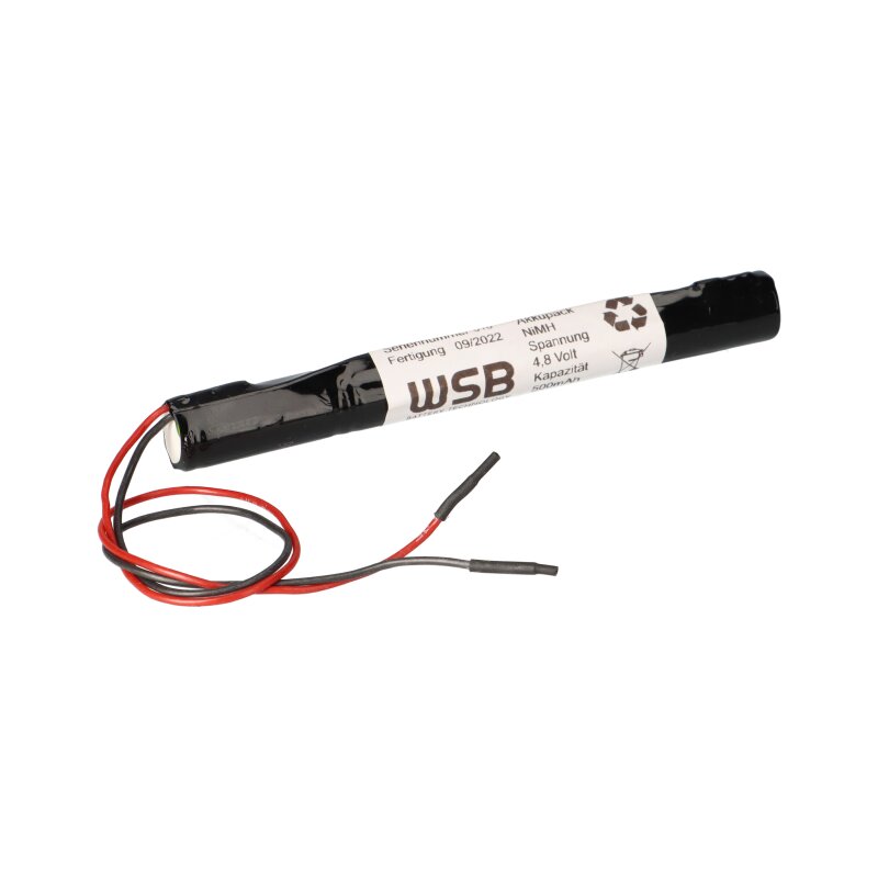 Notleuchten Akkupack Stab NiMH - 4,8V 0,5Ah Notleuchten Akkupack Stab NiMH - 4,8V 0,5Ah von WSB