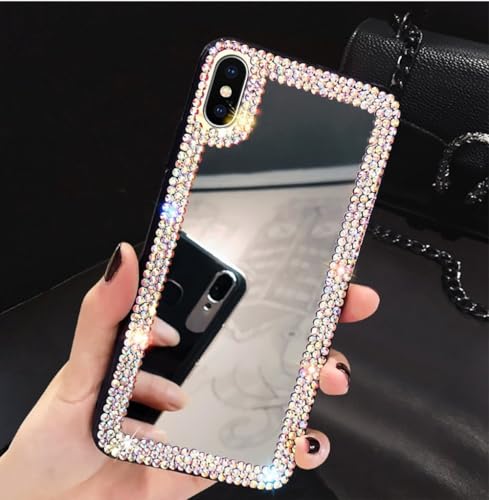 WSDSMS Damen Strass Diamant Spiegel Hülle für iPhone 14 13 12 11 Pro Max XR XS Hülle Luxus für iPhone 16 15 Pro Max Makeup Cover, Regenbogen, für iPhone 15 ProMax WSDSMS Damen Strass Diamant Spiegel Hülle für iPhone 14 13 12 11 Pro Max XR XS Hülle Luxus für iPhone 16 15 Pro Max Makeup Cover, Regenbogen, für iPhone 15 ProMax von WSDSMS