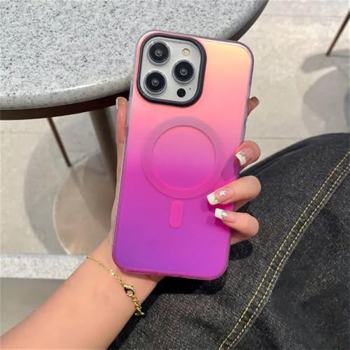 WSDSMS Farbverlaufshülle für iPhone 15 14 13 12 Pro Max 11 Magnetisches kabelloses Laden Bunte stoßfeste Luxushülle, Pink Lila, für iPhone 14 WSDSMS Farbverlaufshülle für iPhone 15 14 13 12 Pro Max 11 Magnetisches kabelloses Laden Bunte stoßfeste Luxushülle, Pink Lila, für iPhone 14 von WSDSMS
