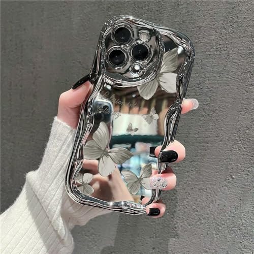WSDSMS Galvanisierte Schminkspiegel-Handyhülle mit süßem Schmetterling für iPhone 16 14 15 Pro Max 15 13 Pro 12 11, Luxuriöse beschichtete, weiche TPU-Hülle, A165 Dunkelgrau, für iPhone 15 Pro WSDSMS Galvanisierte Schminkspiegel-Handyhülle mit süßem Schmetterling für iPhone 16 14 15 Pro Max 15 13 Pro 12 11, Luxuriöse beschichtete, weiche TPU-Hülle, A165 Dunkelgrau, für iPhone 15 Pro von WSDSMS