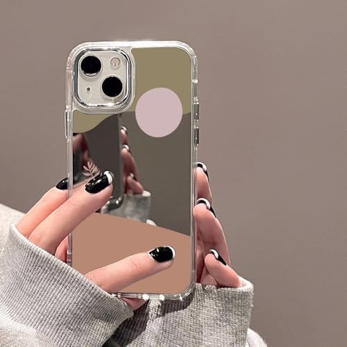 WSDSMS Handyhülle mit Leopardenmuster für iPhone 15 Hülle für iPhone 13 11 12 14 16 Pro Max Abstrakte weiche TPU-Stoßfeste Schminkspiegelabdeckung, K224, für iPhone 16 Plus von WSDSMS