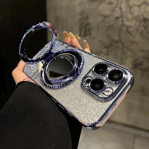WSDSMS Luxuriöse Glitzerspiegel-Ständerhülle für iPhone 16 15 14 13 12 Pro Max 11 X Xr XsMax 7 8 Plus Halterung Farbverlauf Make-Up Beschichtungsabdeckung, Blau, Für iPhone 13 WSDSMS Luxuriöse Glitzerspiegel-Ständerhülle für iPhone 16 15 14 13 12 Pro Max 11 X Xr XsMax 7 8 Plus Halterung Farbverlauf Make-Up Beschichtungsabdeckung, Blau, Für iPhone 13 von WSDSMS