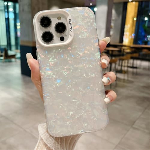 WSDSMS Luxuriöse Handyhülle mit Buntem Muschelmuster für iPhone 11 12 13 14 15 Pro Max 15plus, stoßfeste, modische, schöne Schutzhülle, Weiß, für iPhone 14Pro Max WSDSMS Luxuriöse Handyhülle mit Buntem Muschelmuster für iPhone 11 12 13 14 15 Pro Max 15plus, stoßfeste, modische, schöne Schutzhülle, Weiß, für iPhone 14Pro Max von WSDSMS