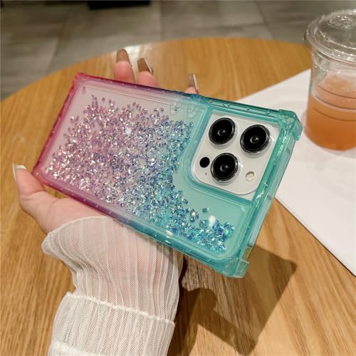 WSDSMS Luxuriöse glitzernde, durchsichtige Farbverlaufshülle für iPhone 14 PRO MAX, Diamant-Flüssigkeits-Treibsandhülle für iPhone 15 PRO MAX 11 12 13, Blau Pink, für iPhone 15 PRO MAX WSDSMS Luxuriöse glitzernde, durchsichtige Farbverlaufshülle für iPhone 14 PRO MAX, Diamant-Flüssigkeits-Treibsandhülle für iPhone 15 PRO MAX 11 12 13, Blau Pink, für iPhone 15 PRO MAX von WSDSMS