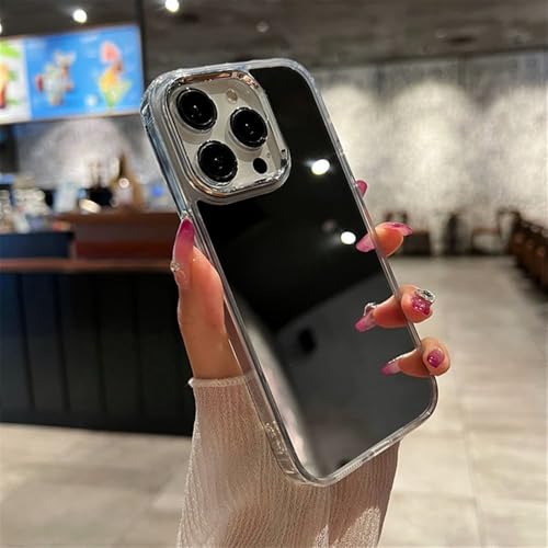 WSDSMS Luxuriöse plattierte Make-up-Spiegel-Handyhülle für iPhone 11 12 13 14 15 16 Pro Max Mini XR X XS 8 7Plus, stoßfeste Hartacrylhülle, Silber, für iPhone 15 Plus WSDSMS Luxuriöse plattierte Make-up-Spiegel-Handyhülle für iPhone 11 12 13 14 15 16 Pro Max Mini XR X XS 8 7Plus, stoßfeste Hartacrylhülle, Silber, für iPhone 15 Plus von WSDSMS
