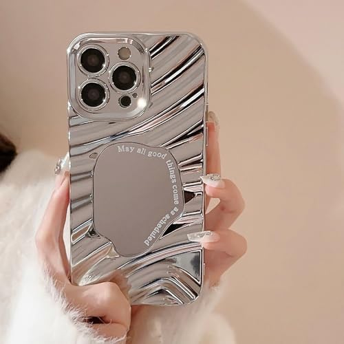 WSDSMS Silver Wave Mirror Handyhülle für iPhone 13 15 16 Pro Max 11 14 12 XR X XS Max 7 8 Plus Hülle Make-up-Spiegel Harte Rückseite, Silber, für iPhone 14 Pro WSDSMS Silver Wave Mirror Handyhülle für iPhone 13 15 16 Pro Max 11 14 12 XR X XS Max 7 8 Plus Hülle Make-up-Spiegel Harte Rückseite, Silber, für iPhone 14 Pro von WSDSMS