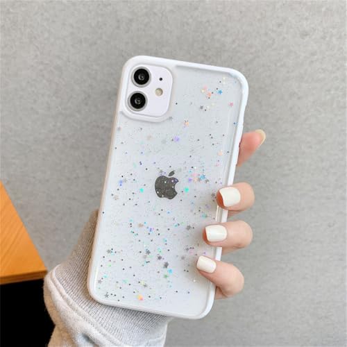 WSDSMS Star Bling Glitter Clear Case für iPhone 11 13 Mini 12 Pro Max XS X XR 7 8 Plus SE 2020 Glänzende Pailletten Transparente Silikonhülle, Weiß, Für iPhone 12 Pro WSDSMS Star Bling Glitter Clear Case für iPhone 11 13 Mini 12 Pro Max XS X XR 7 8 Plus SE 2020 Glänzende Pailletten Transparente Silikonhülle, Weiß, Für iPhone 12 Pro von WSDSMS