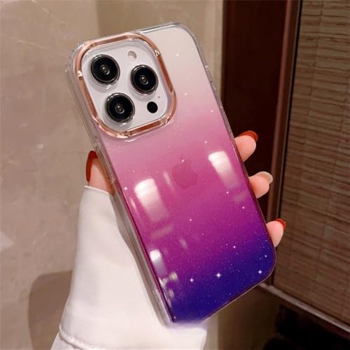 WSDSMS Transparente, klare, weiche Hülle mit Farbverlauf und Glitzer für iPhone 14 Pro Max 14 Pro 13 12 11 12 MiNi 13MiNi, Beschichtung der Linsenschutzhülle, Pink Lila, für iPhone 12 Pro WSDSMS Transparente, klare, weiche Hülle mit Farbverlauf und Glitzer für iPhone 14 Pro Max 14 Pro 13 12 11 12 MiNi 13MiNi, Beschichtung der Linsenschutzhülle, Pink Lila, für iPhone 12 Pro von WSDSMS