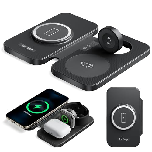 WSKEN 3-in-1 kabellose Ladestation, faltbar, Multi-Winkel, schnelles Magsafe, kabelloses Ladegerät für alle Geräte, iPhone 16 Pro Max/15, Samsung Galaxy S25 Ultra/Z Fold Flip 6, Apple Watch, AirPods WSKEN 3-in-1 kabellose Ladestation, faltbar, Multi-Winkel, schnelles Magsafe, kabelloses Ladegerät für alle Geräte, iPhone 16 Pro Max/15, Samsung Galaxy S25 Ultra/Z Fold Flip 6, Apple Watch, AirPods von WSKEN