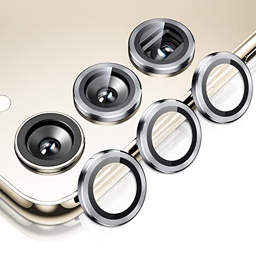 WSKEN Kameraschutz für Samsung Galaxy S23 / S23 Plus Kamera Schutzfolie, Kratzfestes dünnes gehärtetes Glas mit Individuell Metallring Kamera Schutzfolie,Silber von WSKEN