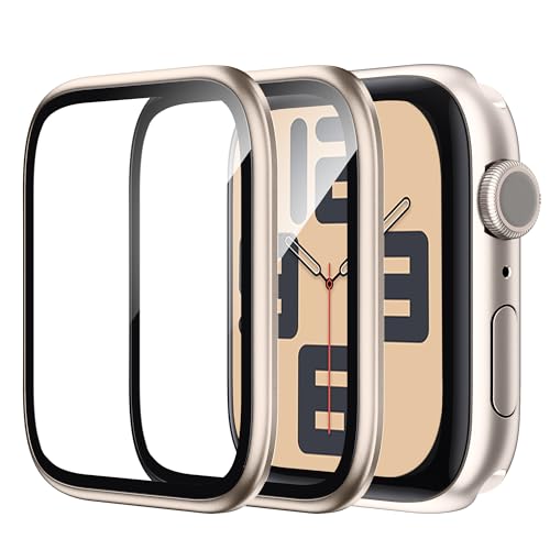 WSKEN Schutzfolie für Apple Watch Series SE2/SE/6/5/4 44mm Folie, [Titanium Alloy Frame] Displayschutz Blasenfreie, 3D Volle Abdeckung, Anti-Staub, Anti-Kratzer, Anti-Fingerabdruck 2 Stück von WSKEN