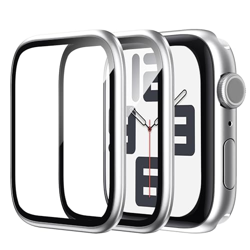 WSKEN Schutzfolie für Apple Watch Series SE2/SE/6/5/4 44mm Folie, [Titanium Alloy Frame] Displayschutz Blasenfreie, 3D Volle Abdeckung, Anti-Staub, Anti-Kratzer, Anti-Fingerabdruck 2 Stück von WSKEN