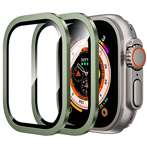 WSKEN Schutzfolie für Apple Watch Ultra 2/ Ultra 49mm, [Titanium Alloy Frame] Displayschutz Blasenfreie, Volle Abdeckung, Anti-Staub Kompatibel mit iWatch Ultra Series von WSKEN