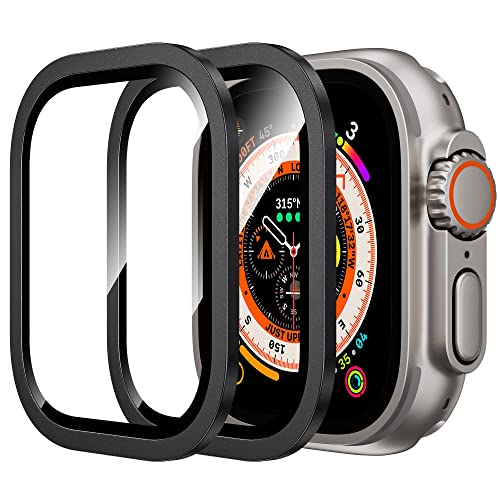 WSKEN Schutzfolie für Apple Watch Ultra 2/ Ultra 49mm, [Titanium Alloy Frame] Displayschutz Blasenfreie, Volle Abdeckung, Anti-Staub Kompatibel mit iWatch Ultra Series von WSKEN