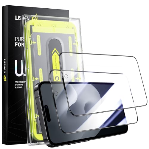 WSKEN für iPhone 16/iPhone 15 für Panzerglas - [Auto Dust-Elimination] 9H Härte HD-Klar Schutzfolie Vollständige Deckung Displayschutz Folie,Starker Anti-Fingerabdruck, Bläschenfrei,Kratzfest,2 Stück von WSKEN