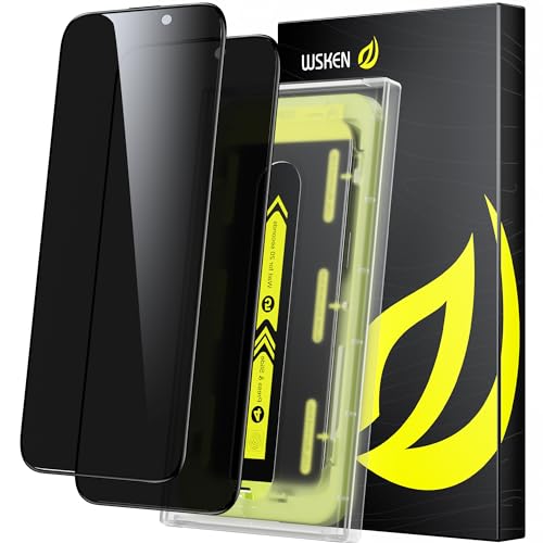 WSKEN Sichtschutz Schutzfolie für iPhone 15 Pro Max 6.7 Zoll, [Auto Dust-Elimination] Panzerfolie 2.5D Edge 28 Degree 10s HD-Klar Displayschutz Folie Zubehör Bläschenfrei,Kratzfest 2023 5G,2 Stück von WSKEN