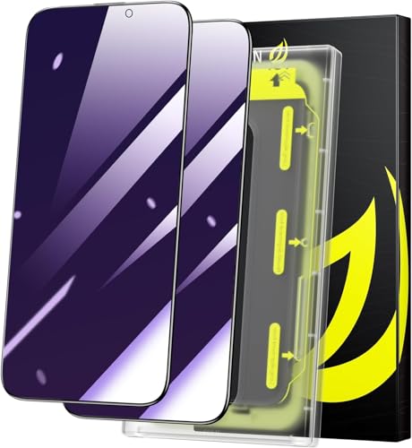 WSKEN Sichtschutz Schutzfolie für iPhone 16/15,[Anti Blaulicht] [Auto Dust-Elimination] HD-Klar Folie 2.5D Edge 28 Degree Displayschutz Folie Zubehör Bläschenfrei,Kratzfest,2 Stück von WSKEN
