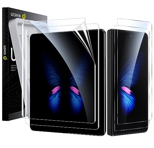 WSKEN für Samsung Galaxy Z Fold 5/4 Schutzfolie, [Blase Selbst-Extinktion] Innen weiche TPU Displayschutz Folie +2 Pack Front HD Klar gehärtetes Glas keine Falten, keine Blasen von WSKEN