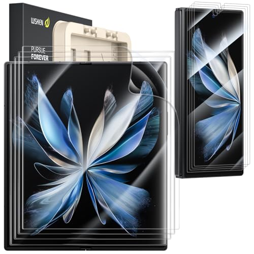 WSKEN für Samsung Galaxy Z Fold 6 Schutzfolie, [Blase Selbst-Extinktion][Auto Installation] Innen weiche TPU Displayschutz Folie + Front 9H HD-Klar Panzer Schutz Glas 4 Stück, Anti-Bläschen,Kratzfest von WSKEN