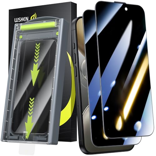 WSKEN für iPhone 14 Pro Max für Panzerglas Sichtschutz - [24°Anti Spy][Auto Dust-Elimination] 9H Härte Privacy Schutzfolie Full Screen Displayschutz Folie,Anti Fingerabdruck,Bläschenfrei,2 Stück von WSKEN
