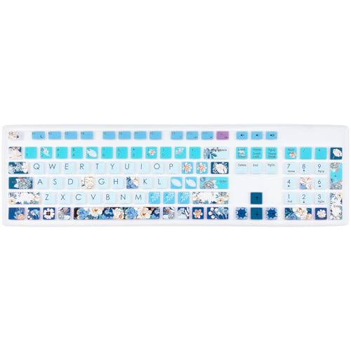 Tastaturabdeckung für Dell KM636 KB216 KB216t/d/p Tastatur, Dell Optiplex 3050 3240 5250 5460 7450 7050, Inspiron Desktop 3475 3477 3670 5400 5490 7700 7790, Pfingstrose von WSLUCKO