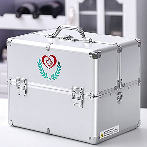 WSMYGS Insulin-Kühlbox, Aluminiumbox mit Sicherheitsschloss, tragbarer, doppelt offener Notfallkoffer, große Aufbewahrungsbox mit Griff/Schultergurt für Zuhause, Camping, Arbeitsplatz, 24 x 16,5 x von WSMYGS