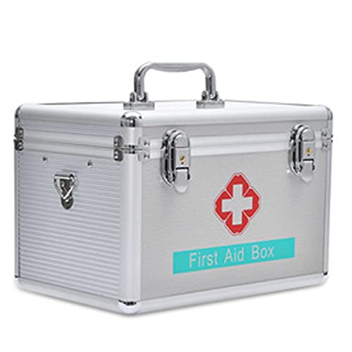 WSMYGS Insulin-Kühlbox, militärische tragbare Metallbox, mit Schultergurt, abschließbares Erste-Hilfe-Box-Schloss, Aufbewahrungsbox für Notfallpakete mit tragbarem Griff für den Arbeitsplatz auf Re von WSMYGS