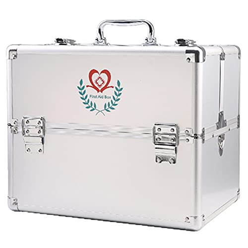 WSMYGS Insulin-Kühlbox, tragbarer, doppelt offener Notfallkoffer, abschließbare Erste-Hilfe-Box mit mehreren Ablagen, mit Griff/Schultergurt für den Arbeitsplatz auf Reisen, 36 x 25 x 30 cm Insulin von WSMYGS
