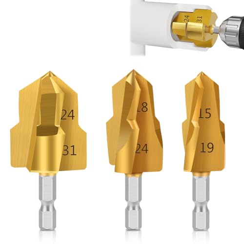 WSOOX Schrittbohrer für Wasserrohrverlängerung 3PCS Stufenbohrer Bohrersets Profi HSS Kegelbohrer Rohrleitungsanschluss PPR/TPR Wasserrohrreparaturbohr. WSOOX Schrittbohrer für Wasserrohrverlängerung 3PCS Stufenbohrer Bohrersets Profi HSS Kegelbohrer Rohrleitungsanschluss PPR/TPR Wasserrohrreparaturbohr. von WSOOX
