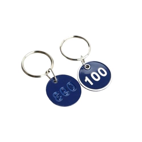 Runde Nummer Schlüsselanhänger 1-50 Zahlenanhänger, Metall-Nummernanhänger, runde nummerierte Schlüsselanhänger(Blue 1-50) von WSQHAO
