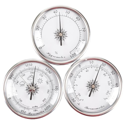 Barometer, Barometer für das Haus, 7, 2 * 7, 2 cm Wand-Thermometer-Hygrometer, 3-Stc-drahtlose Wetterstation für Haushaltsgebrauch, Silber, Innenräume, Thermometer & WE Barometer, Barometer für das Haus, 7, 2 * 7, 2 cm Wand-Thermometer-Hygrometer, 3-Stc-drahtlose Wetterstation für Haushaltsgebrauch, Silber, Innenräume, Thermometer & WE von WSYJWEX