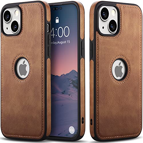 WTCASE Vgean Schutzhülle für iPhone 14, dünn, flexibel, weicher Griff, luxuriös, PU-Leder, strapazierfähig, kratzfest, vollständige Handyhüllen, kompatibel mit iPhone 14 (2022) 15,5 cm (6,1 Zoll), von WTCASE