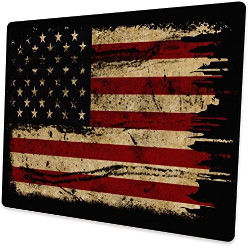 Personalisiertes Mauspad mit amerikanischer Retro-Flagge, rechteckiges Gaming-Mauspad, natürliches Anti-Rutsch-Gummi, Laptop-Mauspad von WTJGHY